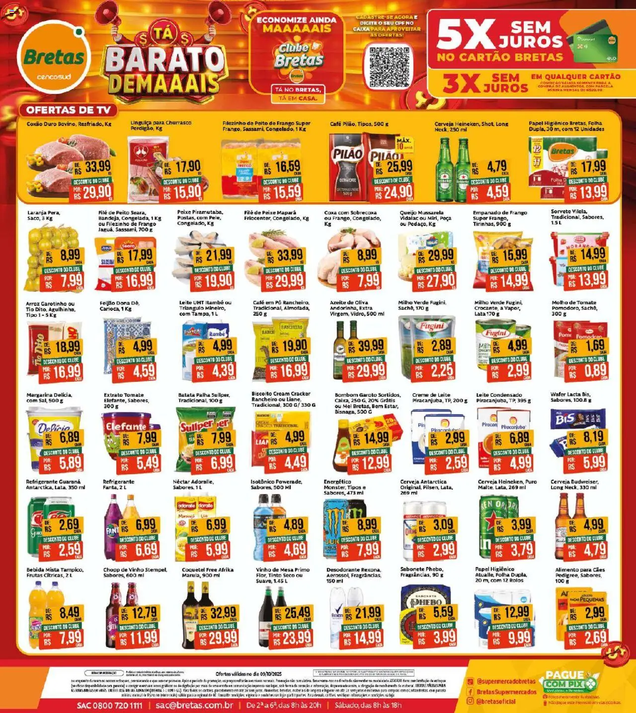 Bretas folheto "Ofertas do Dia" válido a partir de 09/10/2025 - número de página 1
