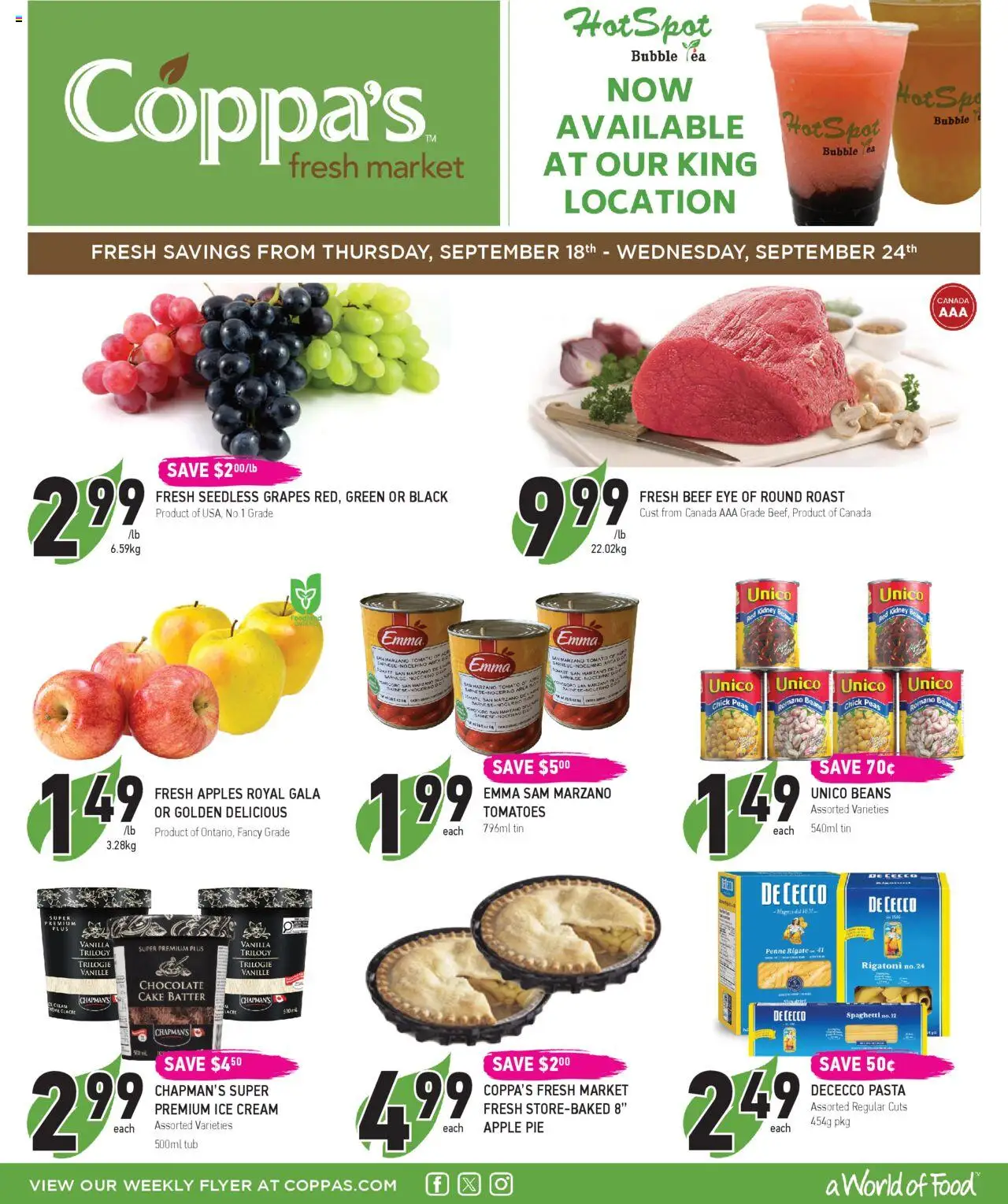 Preview of leaflet Weekly flyer / circulaire from shop Coppas Fresh Market is valid from Sep 18, 2025