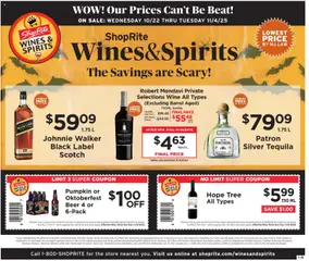 Ad Preview of ShopRite Wine & Spirits from 10/22/2025