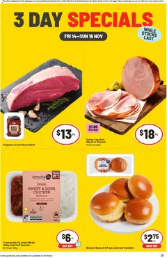 Preview of catalogue 3 Day Specials WA from shop IGA valid 14/11/2025