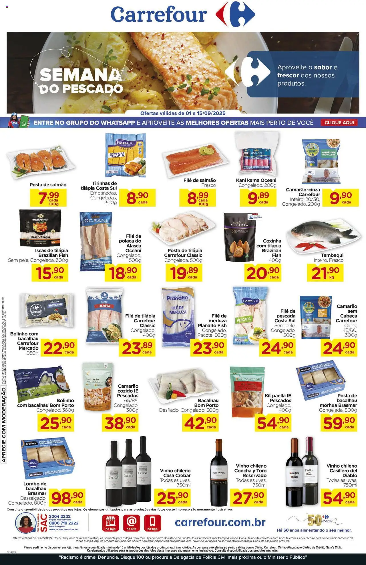 Carrefour folheto "Ofertas semana do Pescado" válido a partir de 01/09/2025 - número de página 1