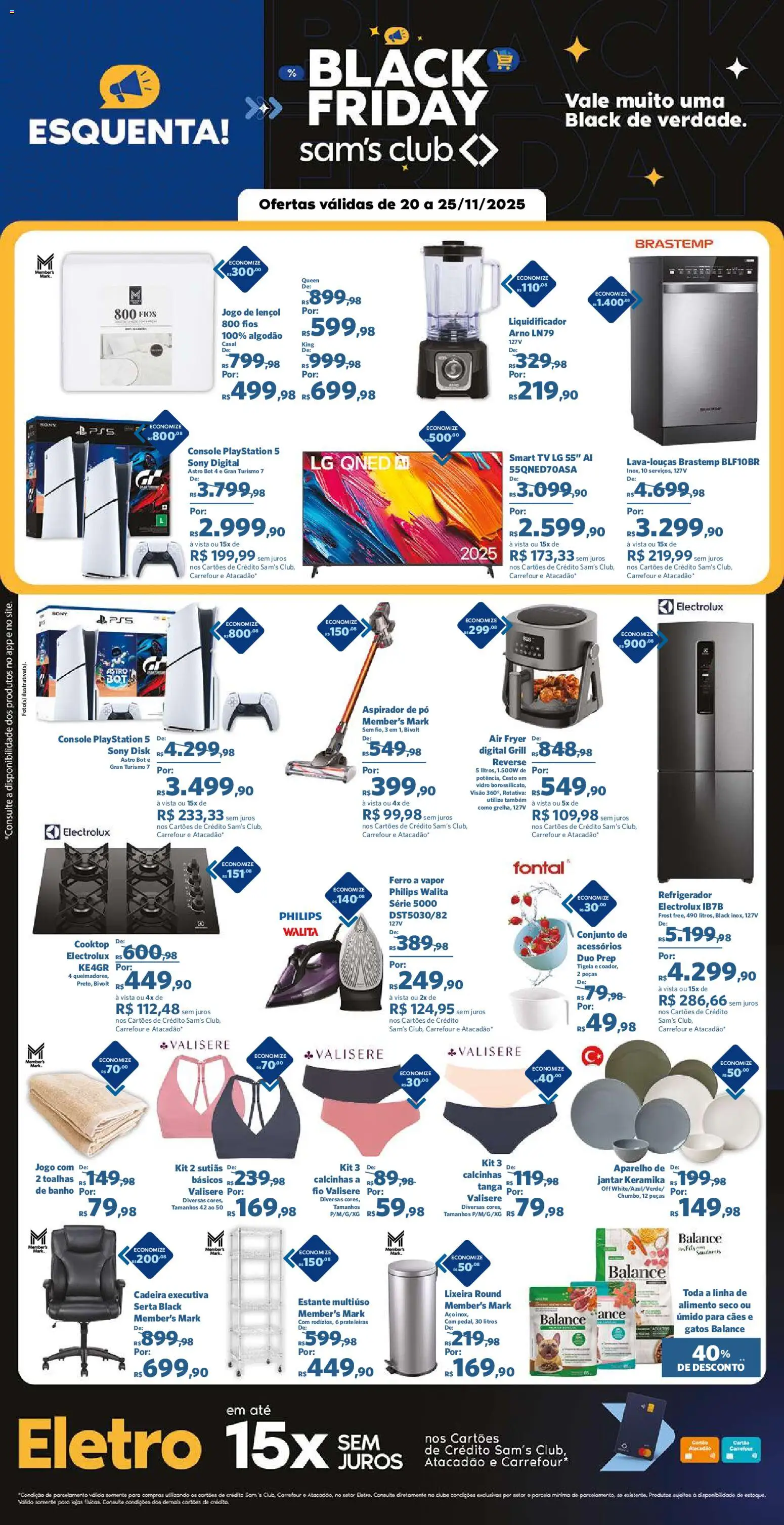 Pré-Visualização do folheto "Black Friday" da loja Sam's Club válido a partir de 20/11/2025