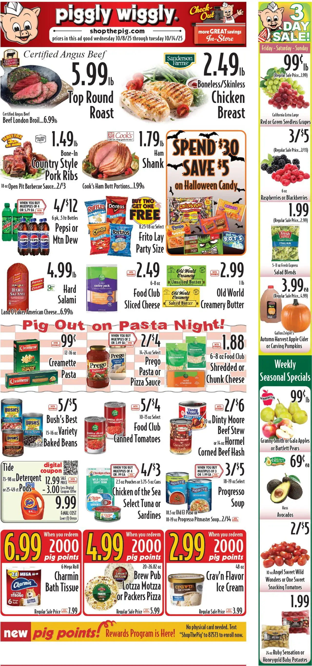 Piggly Wiggly Weekly Ad from 10/08/2025 - Flyer - Page number 1