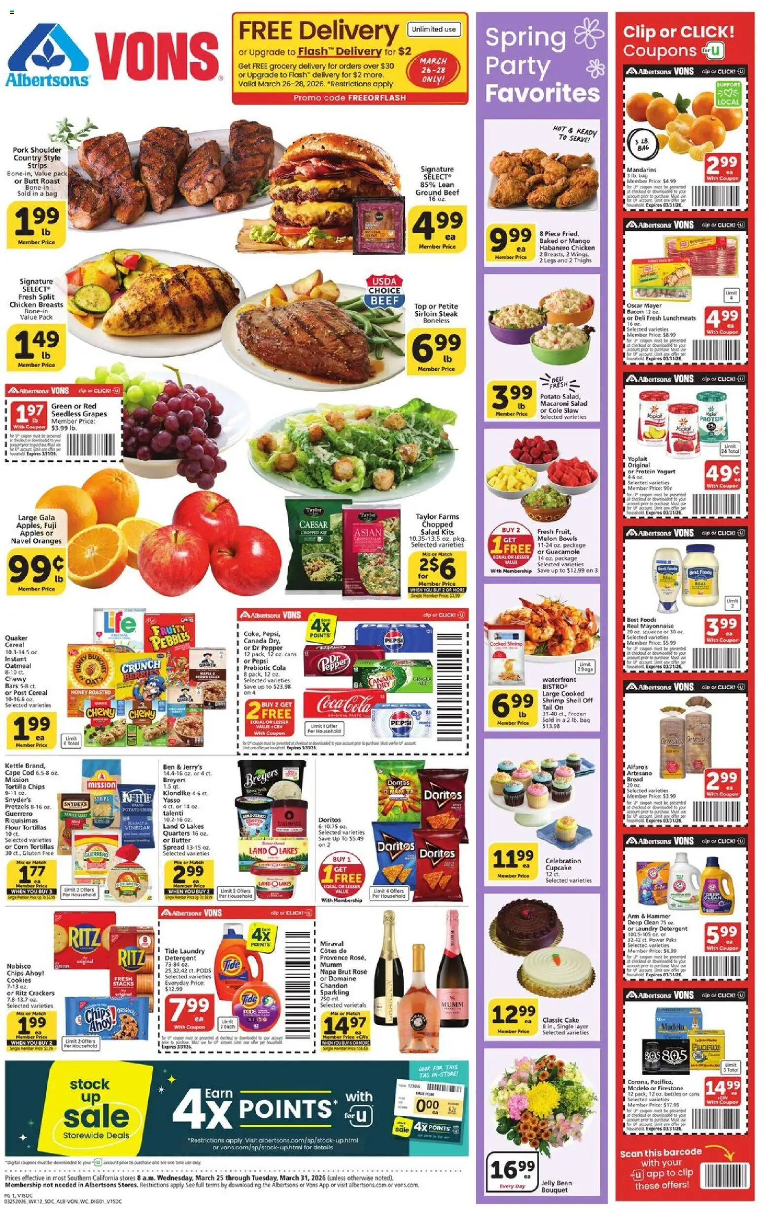 Ad Preview of Vons Vons Weekly Ad from 03/25/2026