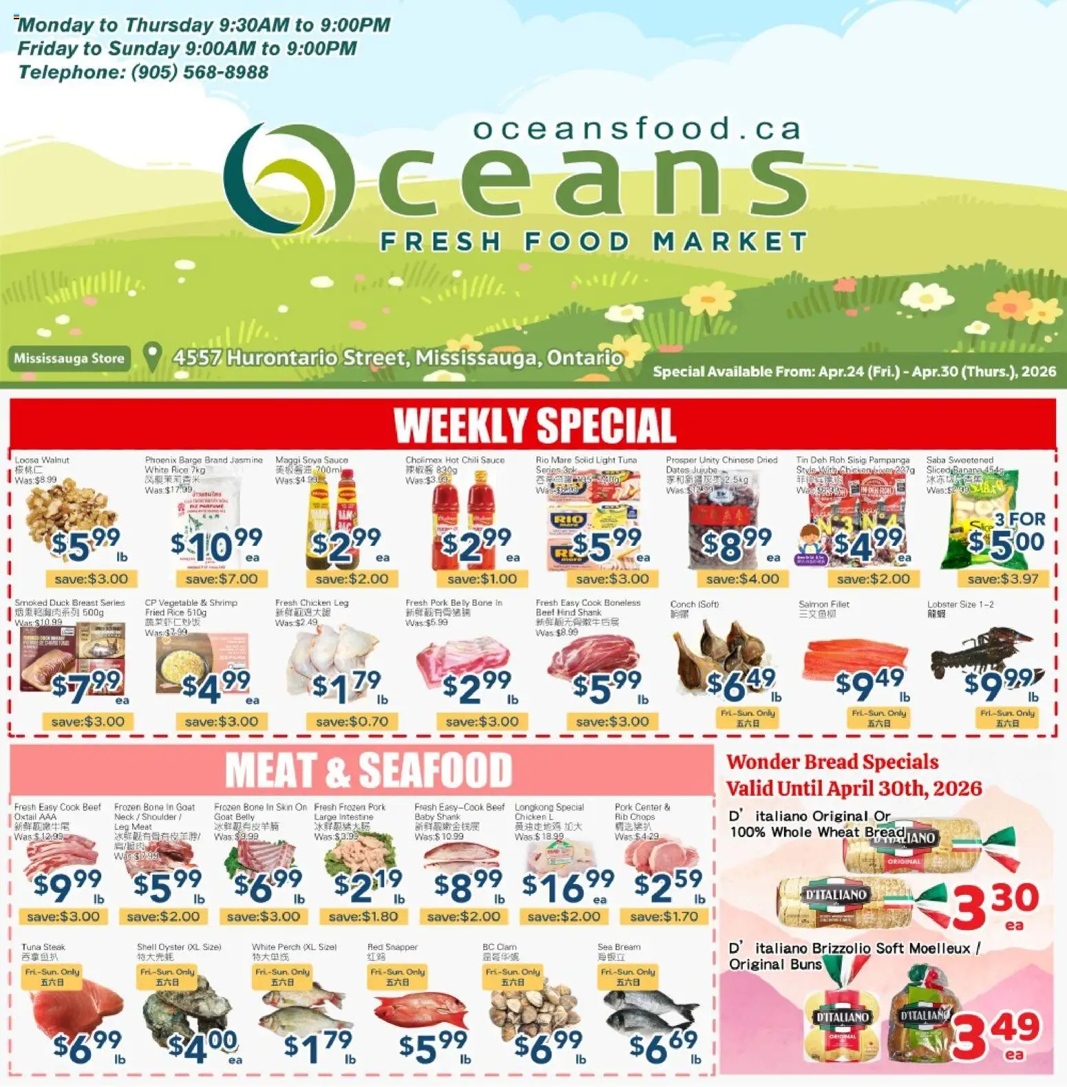 Preview of leaflet Oceans weekly flyer - Mississauga from shop Oceans is valid from Apr 24, 2026