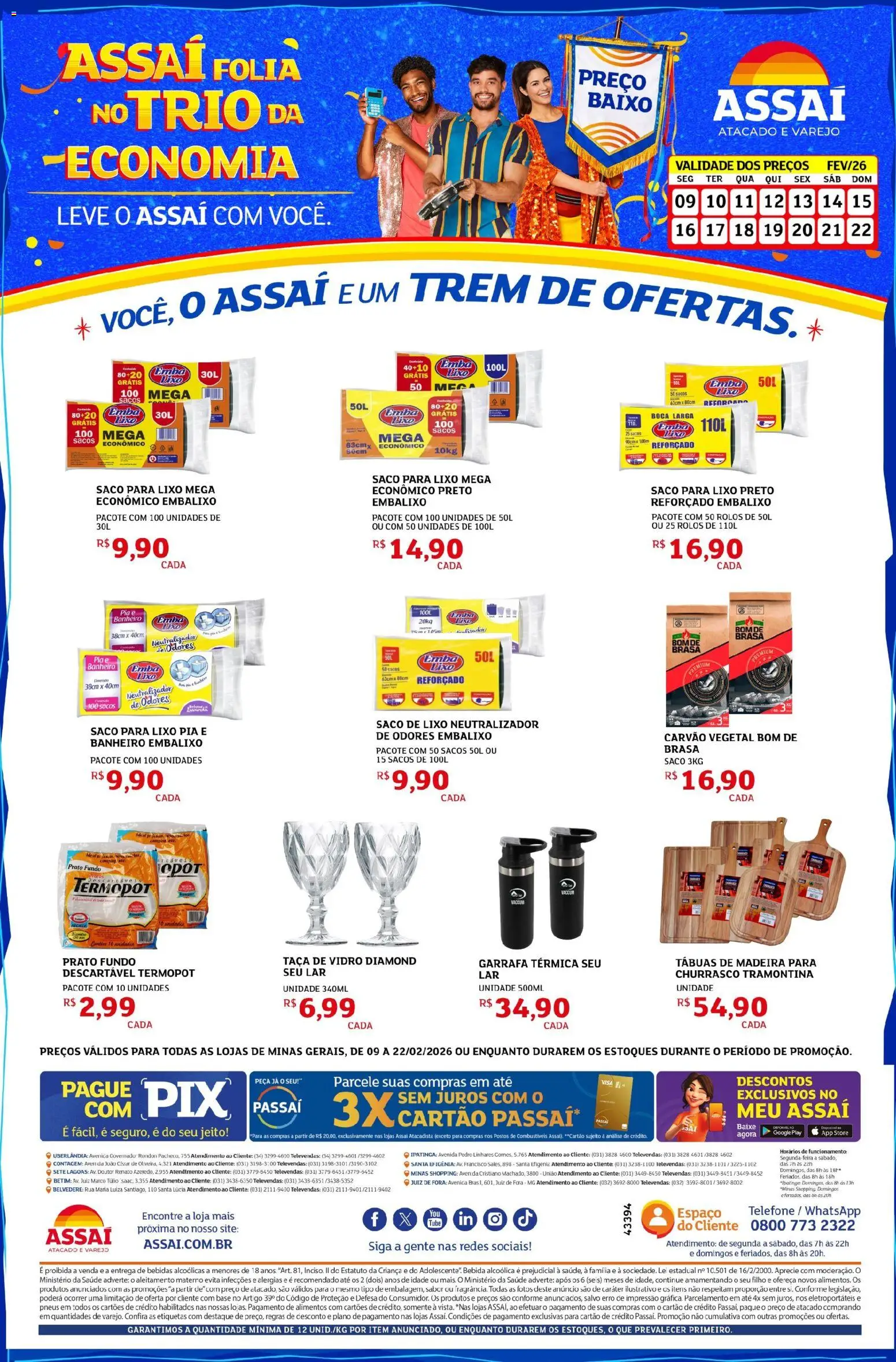 Pré-Visualização do folheto "Encarte - MG" da loja Assaí Atacadista válido a partir de 09/02/2026