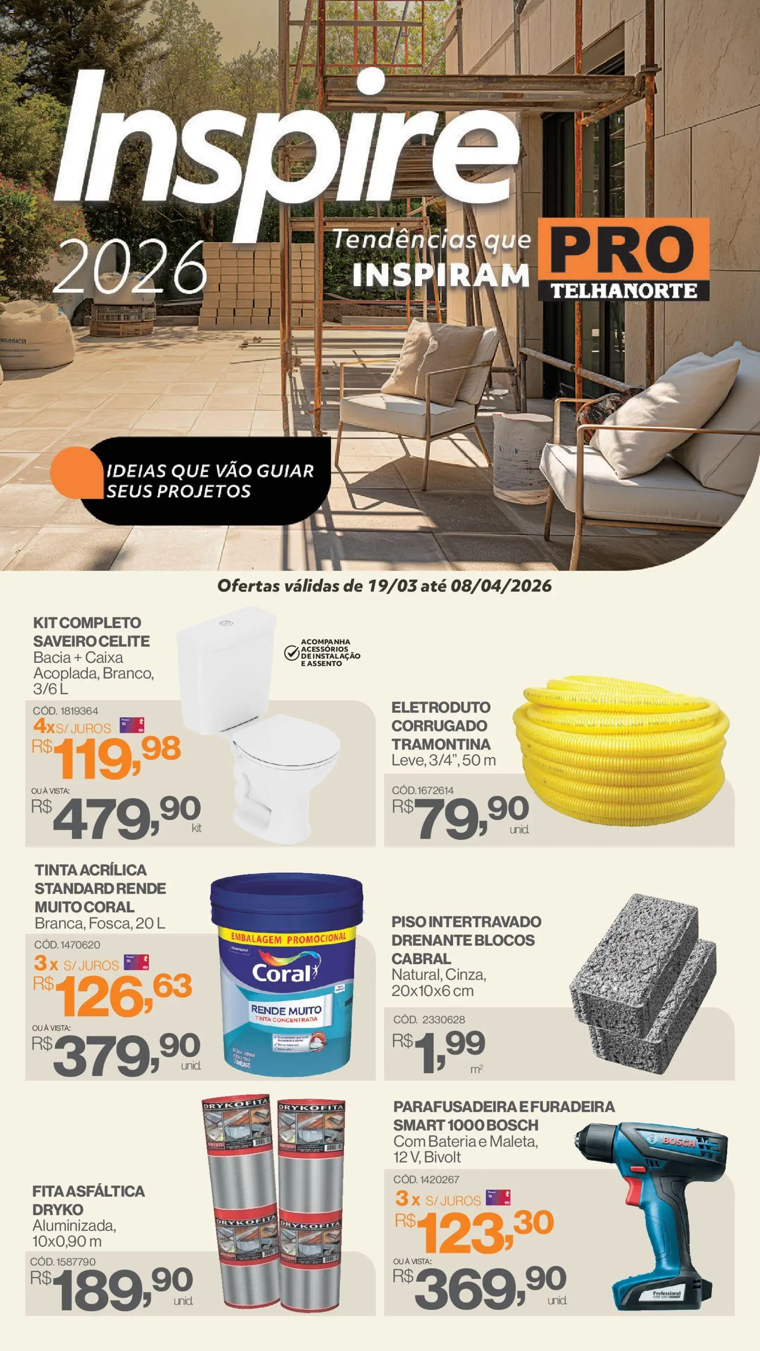 Pré-Visualização do folheto "Telhanorte ofertas Pro" da loja Telhanorte válido a partir de 19/03/2026