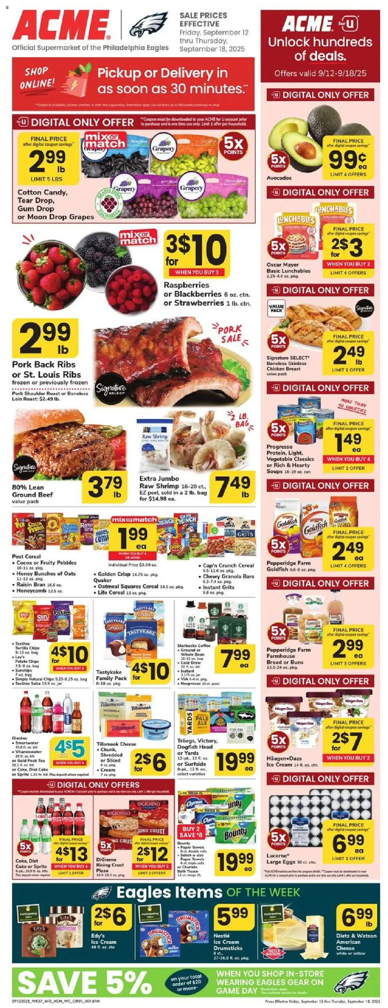 Acme Weekly Ad - PA from 09/12/2025 - Circular, Flyer - Page number 1