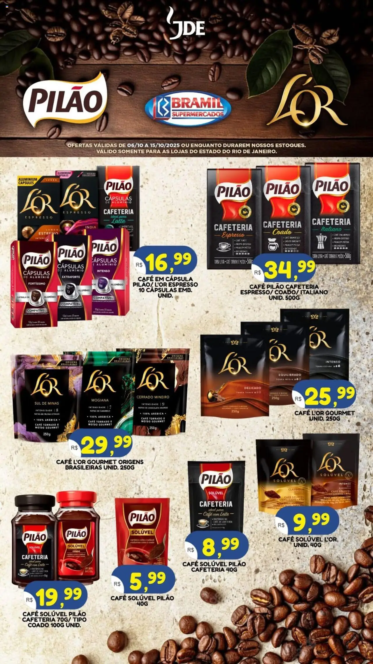 Bramil Supermercados folheto "Ofertas JDE" válido a partir de 06/10/2025 - número de página 1