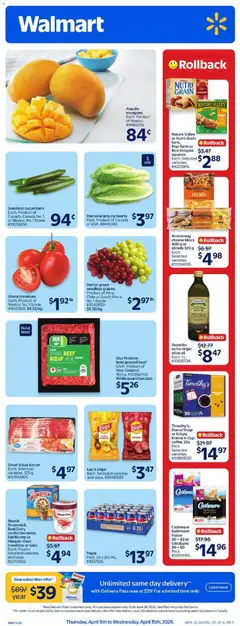 Un aperçu du dépliant Walmart weekly flyer du magasin Walmart est valide à partir 9 avr. 2026
