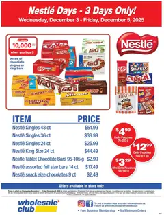 Preview of leaflet Nestlé Days from shop Wholesale Club is valid from Dec 03, 2025