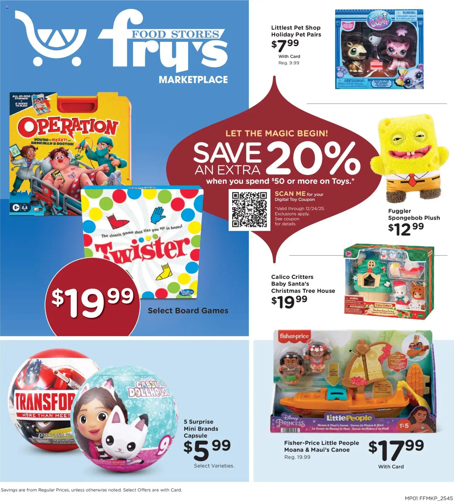 Ad Preview of Fry's Food Home & Apparel from 12/10/2025 - Game, Toys, Canoe, Dollhouse