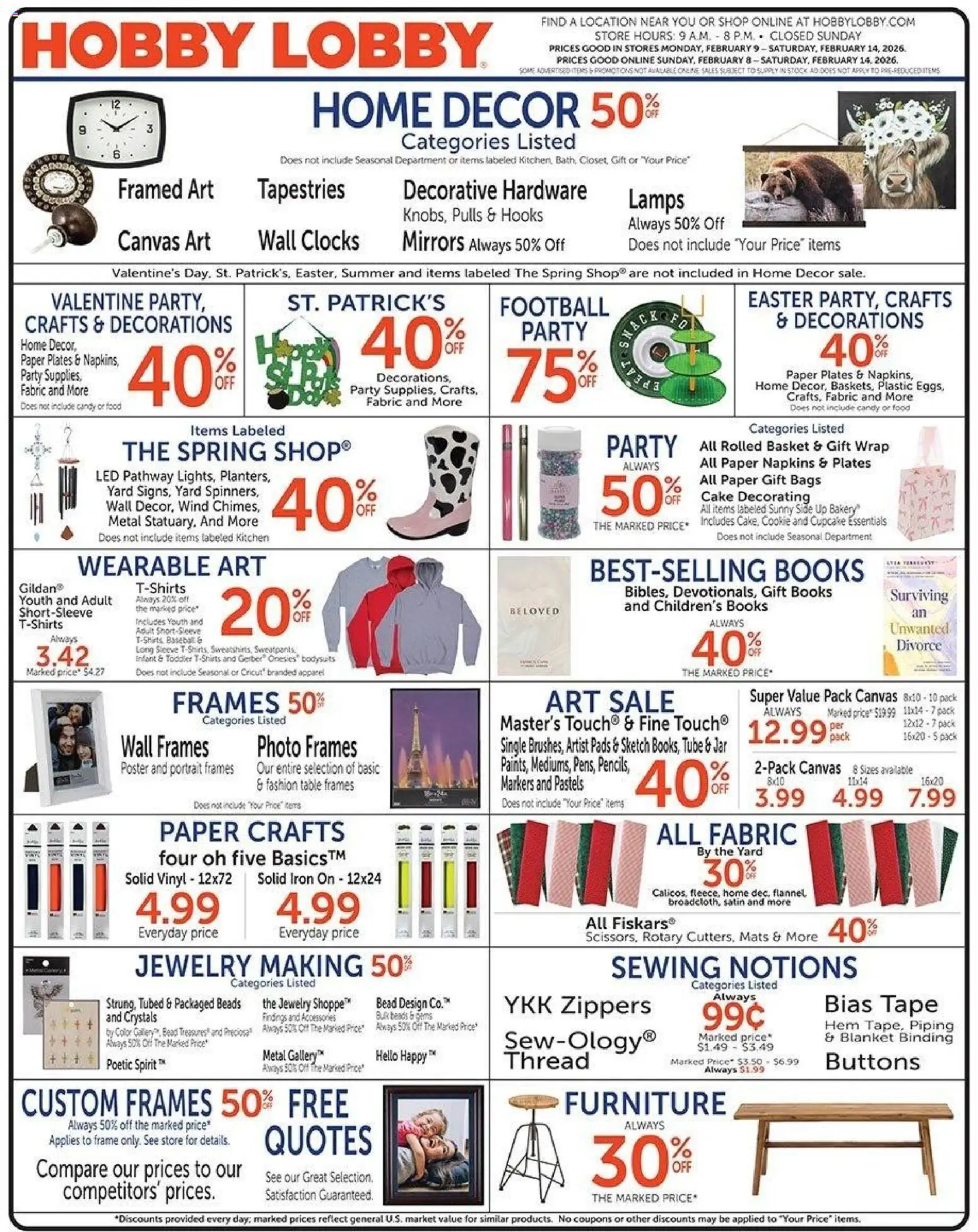 Ad Preview of Hobby Lobby Weekly Ad from 02/08/2026