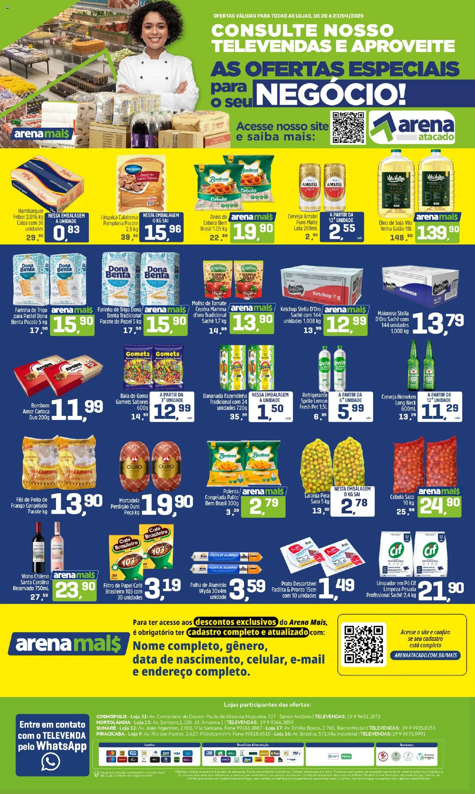 Pré-Visualização do folheto "Arena Atacado ofertas Especiais" da loja Arena Atacado válido a partir de 20/04/2026