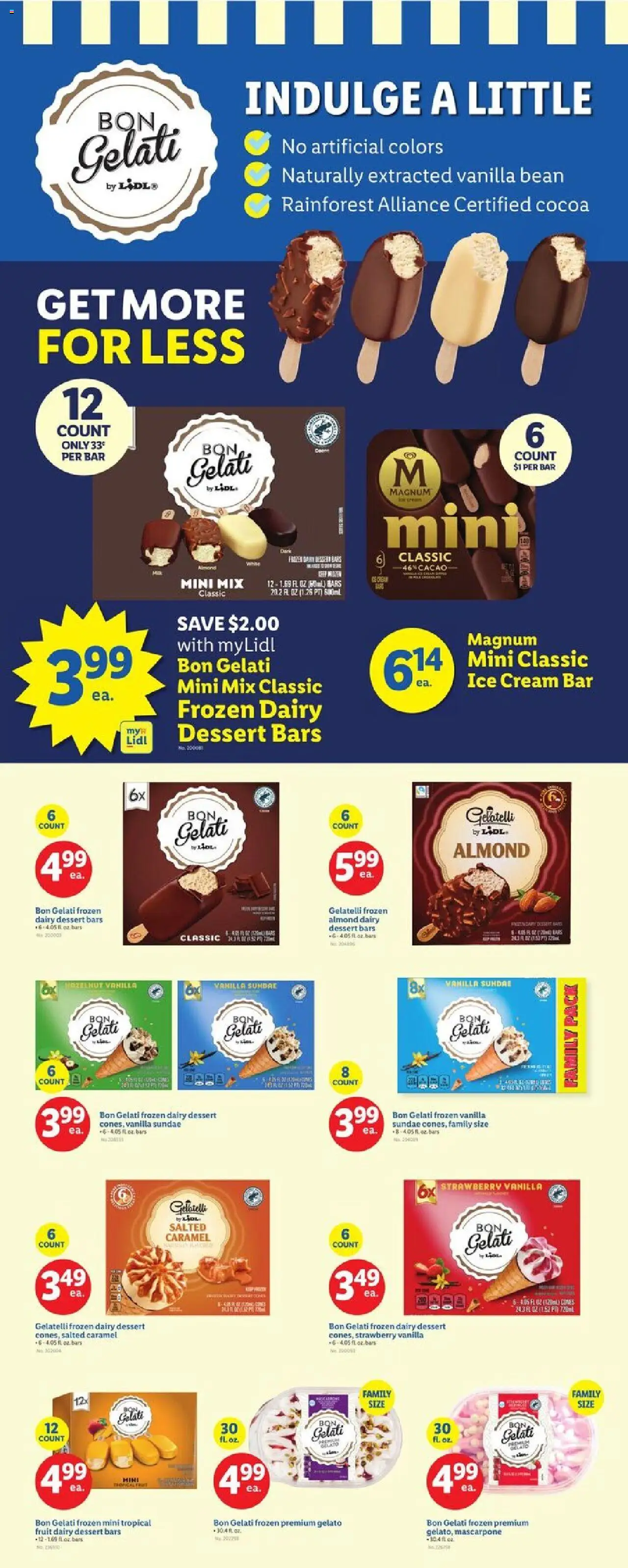Lidl Exclusively At Lidl from 07/11/2025 - Circular, Weekly flyer - Page number 1 - Ice cream bar, Cocoa, Dessert, Ice cream, Fruit, Vanilla, Vanilla bean, Magnum