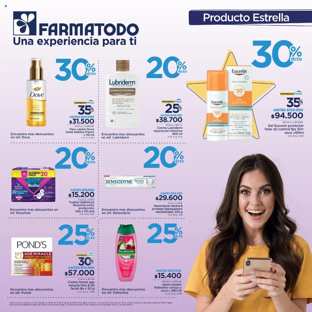 FarmaTodo Catálogo: 01/08/2025 - 14/08/2025 > Últimas Ofertas pagina numero 1 - Perfume, Protector solar, Crema, Jabón, Jabón líquido, Frasco, Blanqueador, Toallas