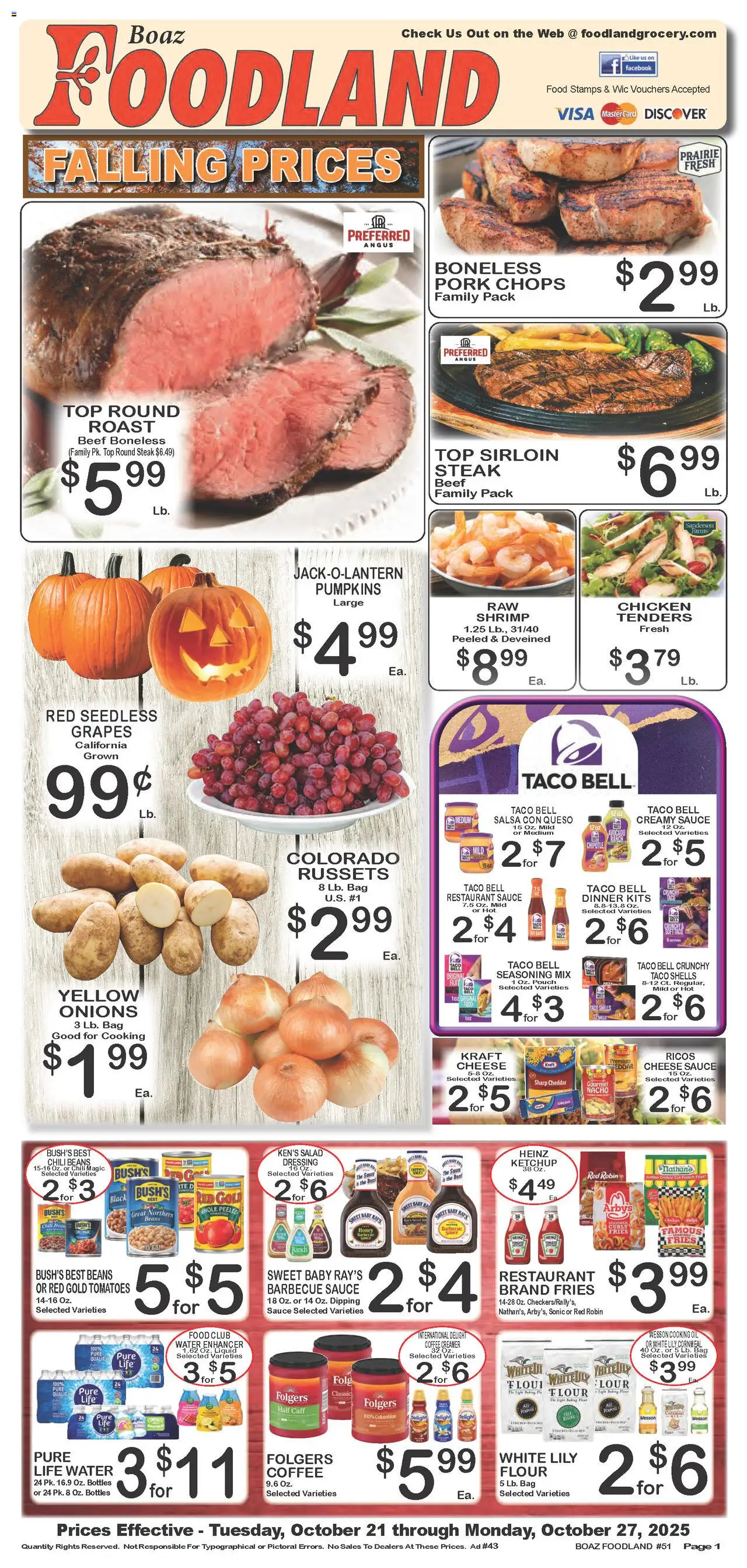 Foodland Weekly Ad from 10/21/2025 - Flyer - Page number 1