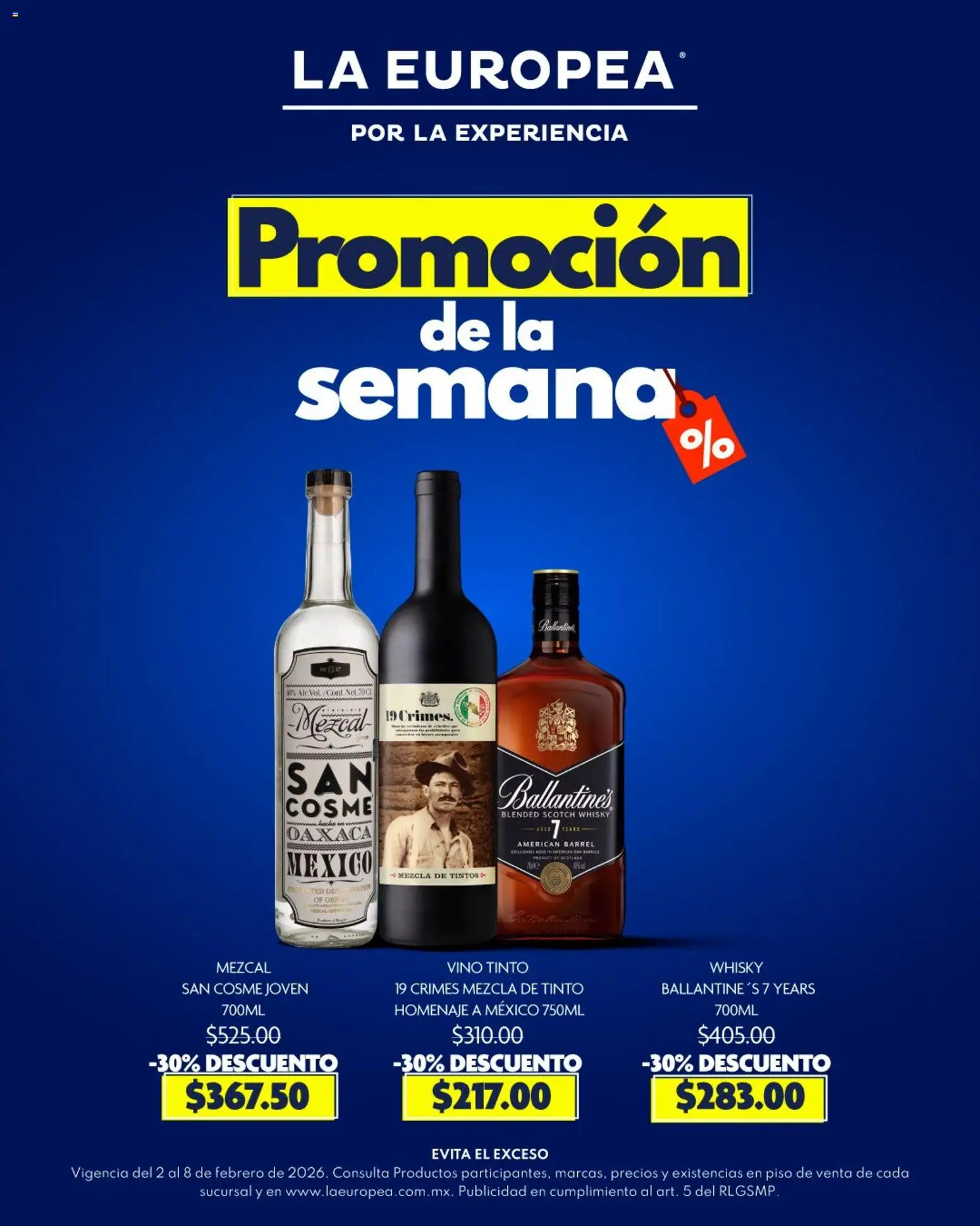 Vista previa las ofertas de la tienda La Europea - Catálogo Promoción de la semana desde el 02/02/2026 - Whisky, Vino tinto, Vino