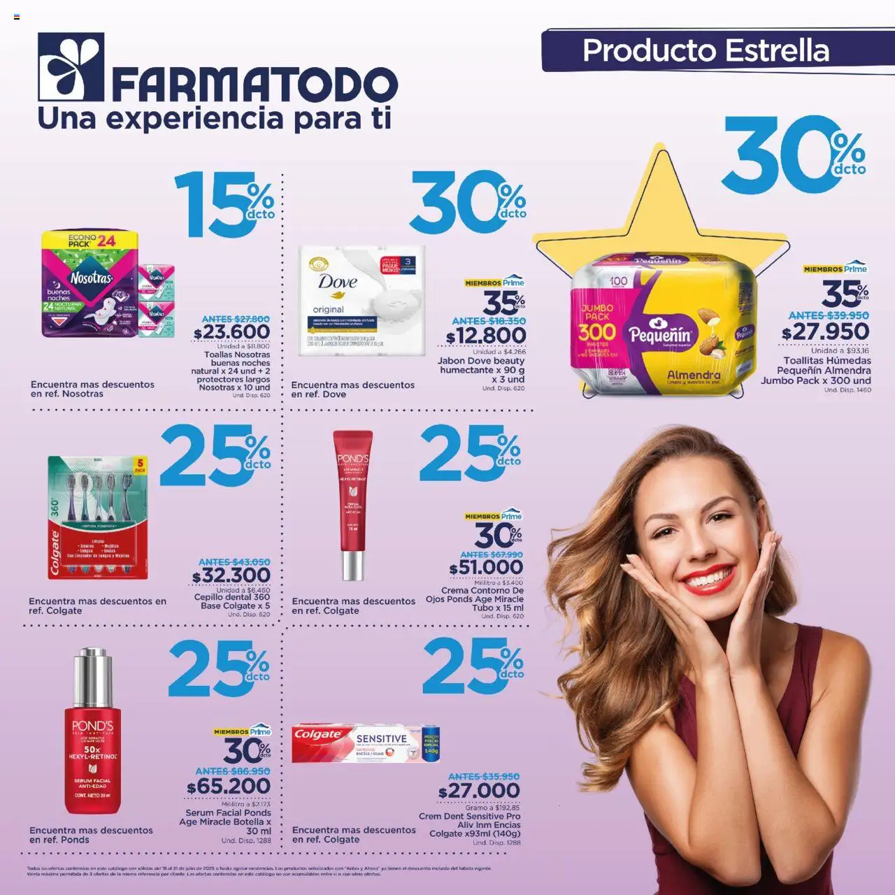 FarmaTodo Catálogo: 18/07/2025 - 31/07/2025 > Últimas Ofertas pagina numero 1 - Crema, Botella, Cepillo, Contorno, Protectores, Limpiador, Toallitas húmedas, Toallas