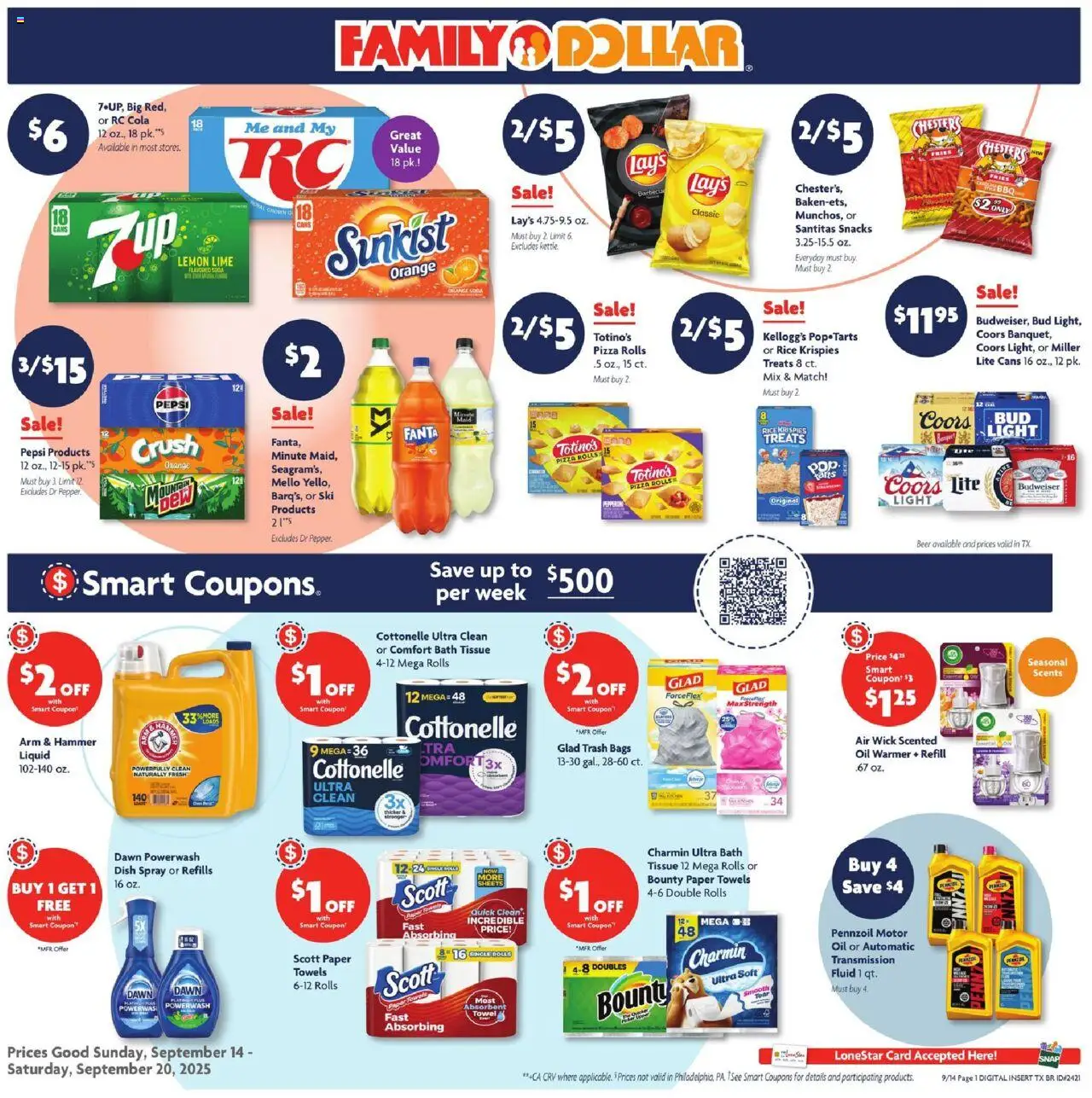 Family Dollar Weekly Ad from 09/14/2025 - Flyer - Page number 1