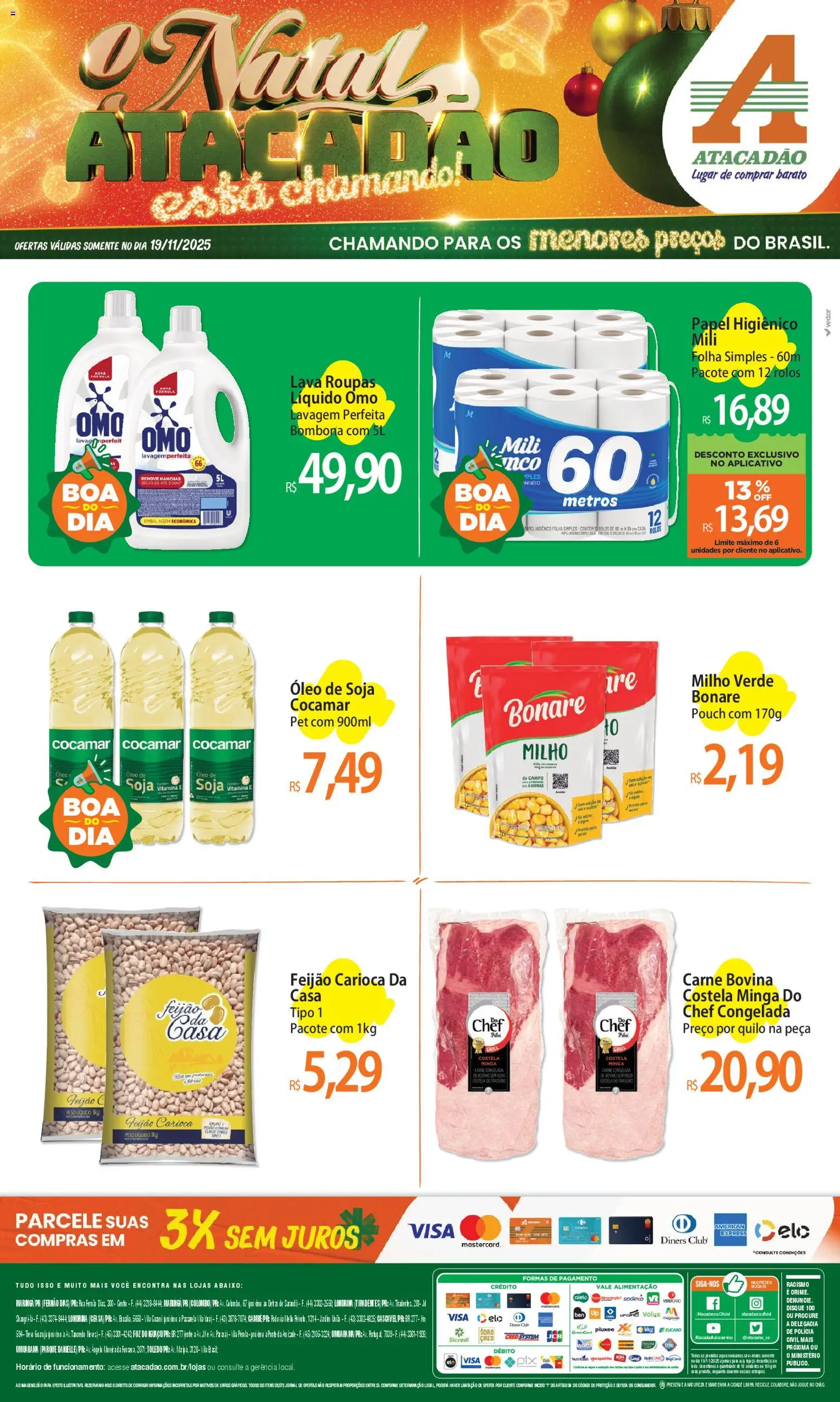 Pré-Visualização do folheto "Ofertas - PR" da loja Atacadão válido a partir de 19/11/2025