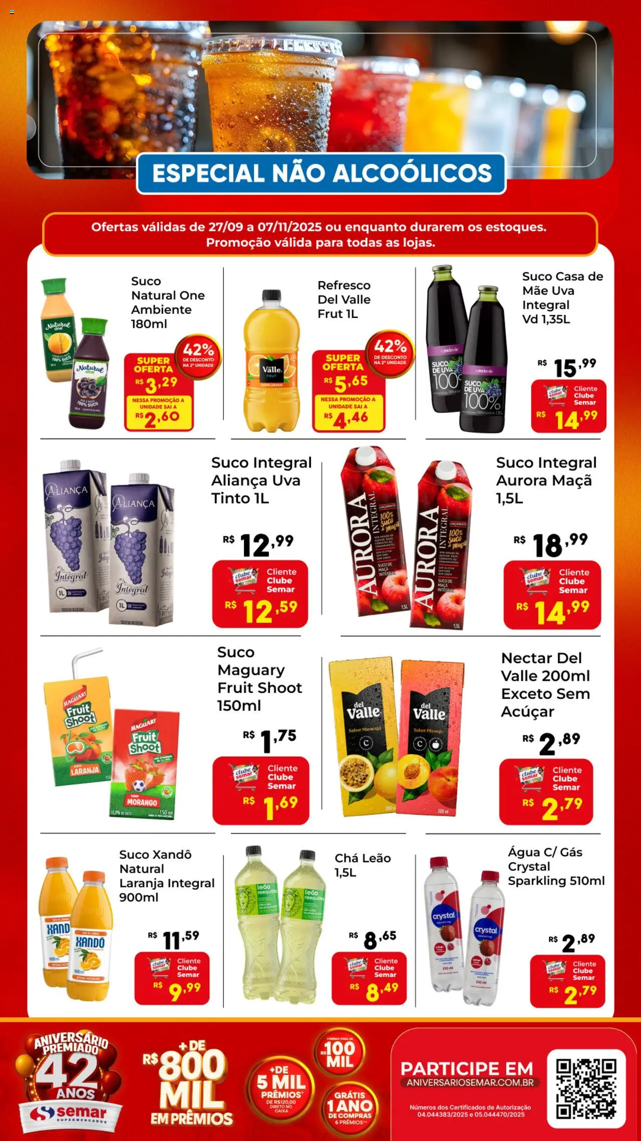 Semar Supermercado folheto "Ofertas Especial Não Alcoólico" válido a partir de 27/09/2025 - número de página 1