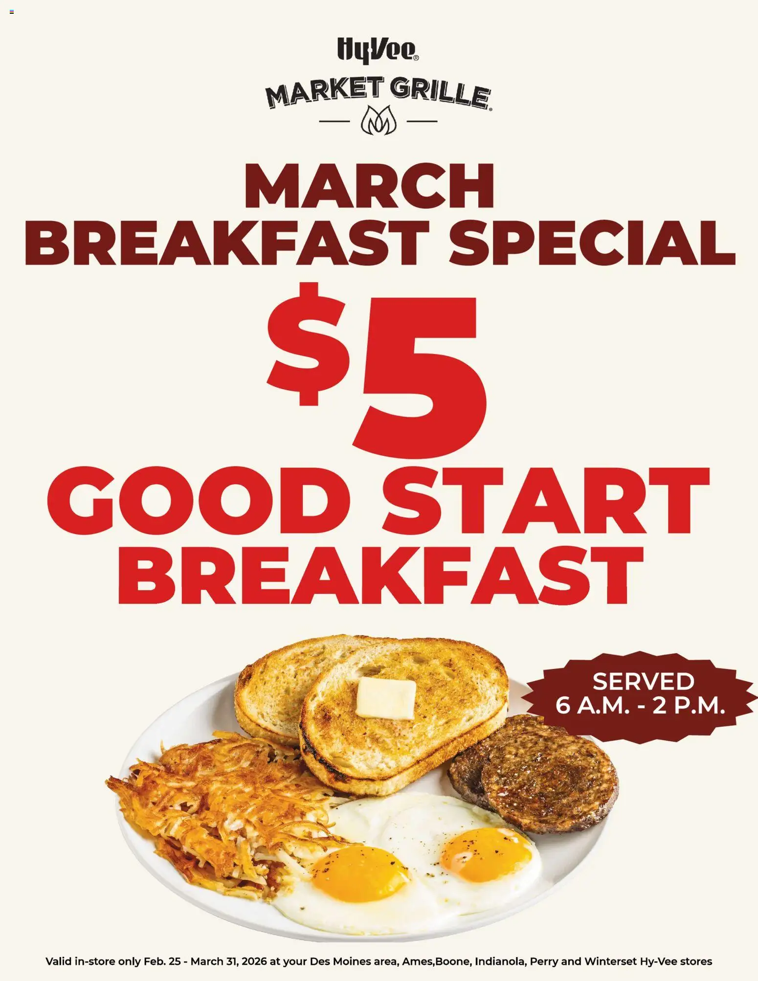 Ad Preview of HyVee HyVee March Breakfast Special from 03/01/2026