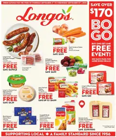 Un aperçu du dépliant Weekly flyer / circulaire du magasin Longo's est valide à partir 4 sept. 2025