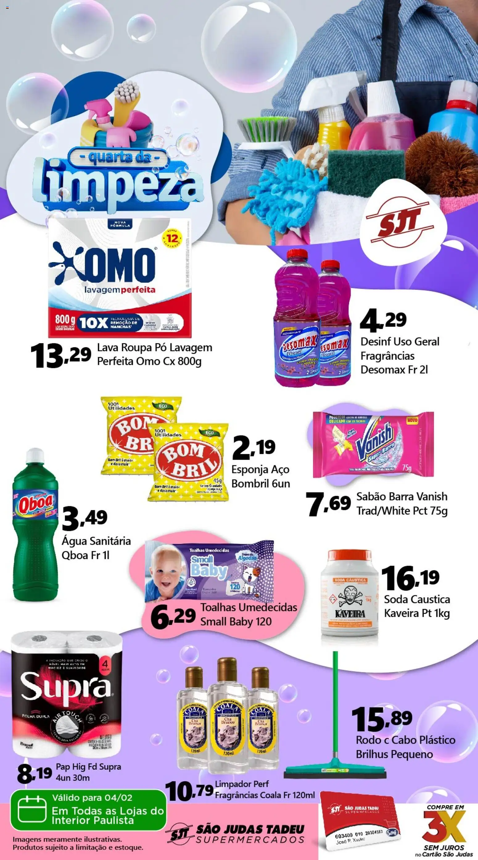 Pré-Visualização do folheto "Ofertas Dia da Limpeza" da loja São Judas Tadeu válido a partir de 04/02/2026
