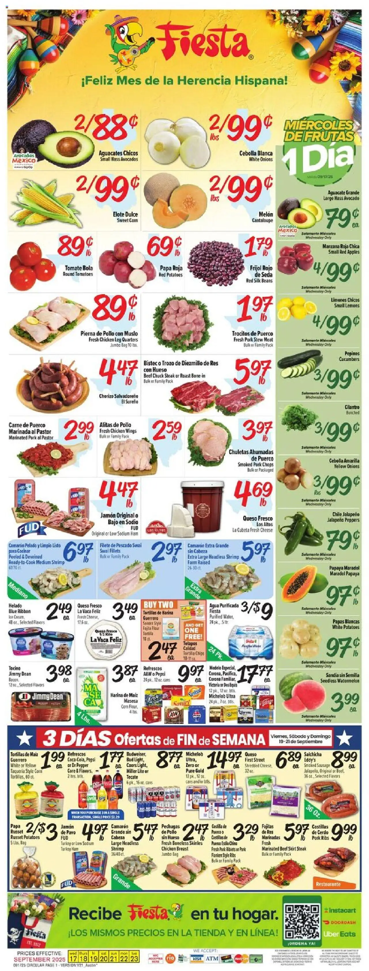 Fiesta Mart Weekly Ad from 09/17/2025 - Flyer - Page number 1
