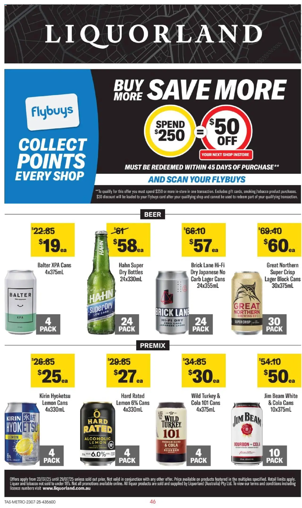 Liquorland catalogue valid from 23/07/2025 - page 1 - Jim Beam, Beer, Bourbon, Lemon, Turkey