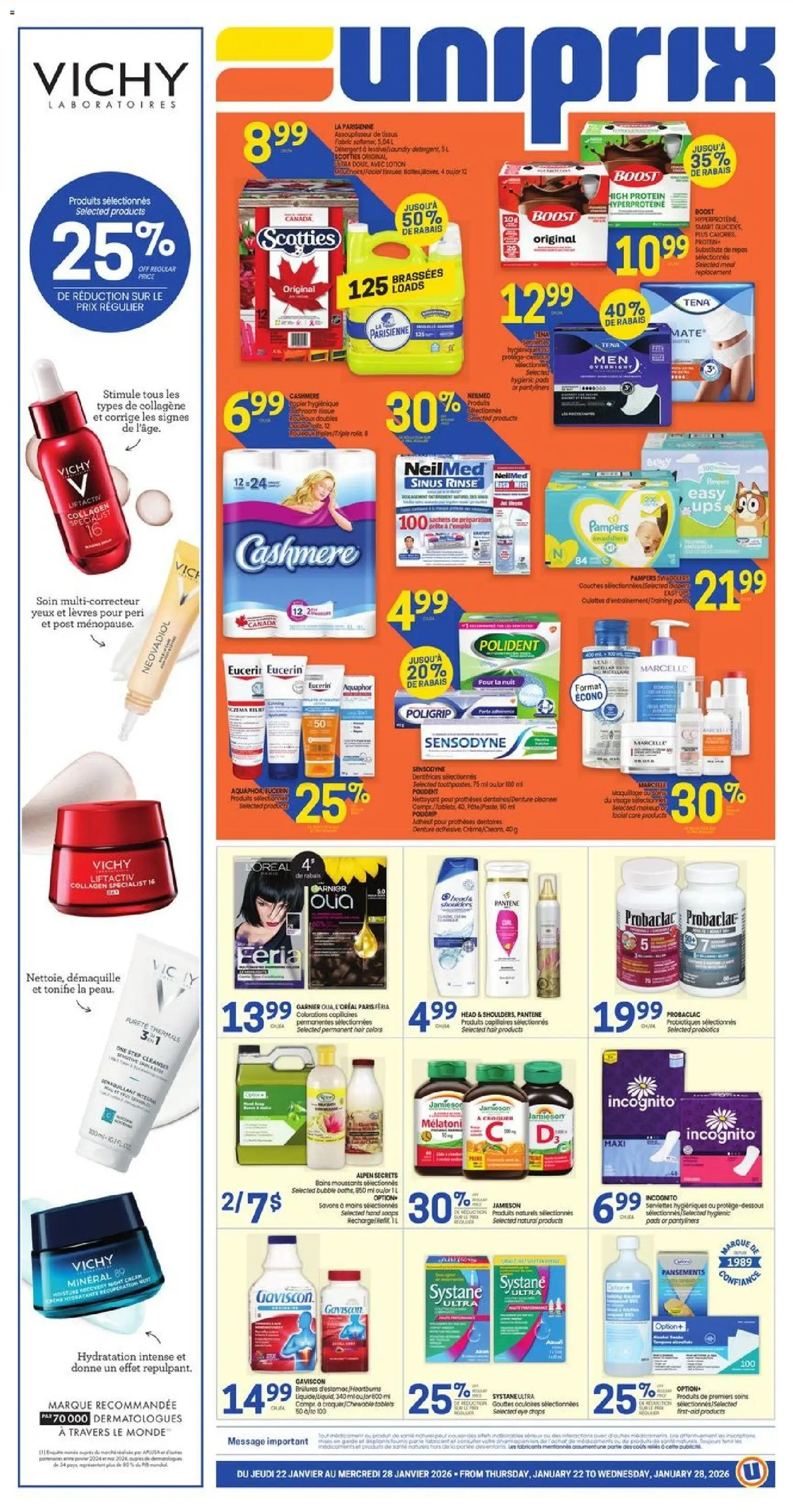 Preview of leaflet Weekly flyer / circulaire from shop Uniprix is valid from Jan 22, 2026
