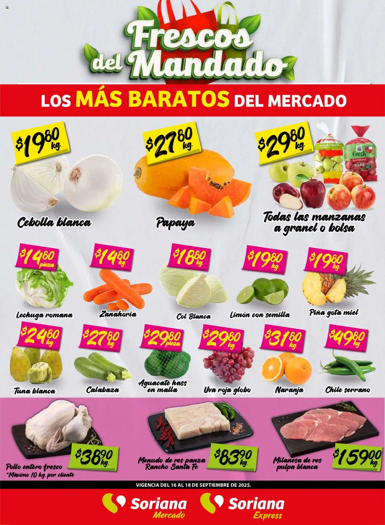 Frescos del Mandado Mercado: BCS, Son y Sin Soriana y sus promociones válidas desde el 16/09/2025 - Número de página 1