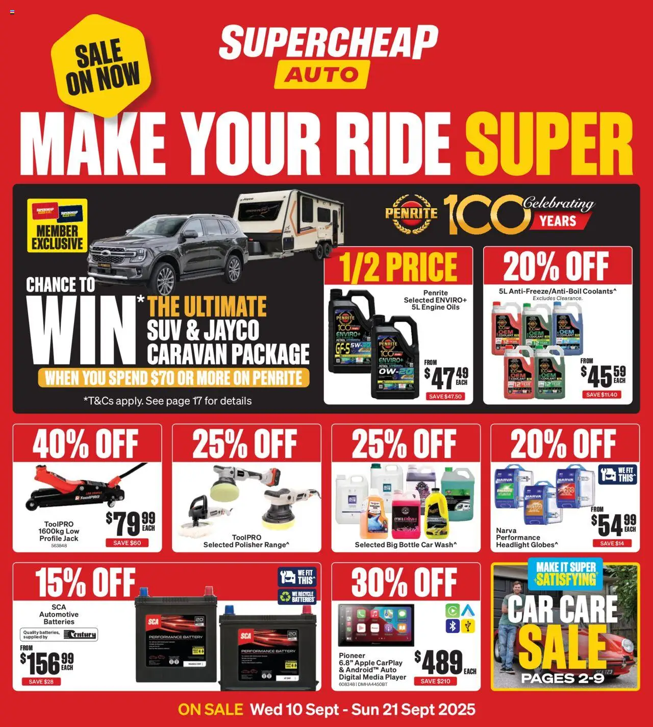 Catalogue Supercheap Auto catalogue valid from 10 Sept 2025 - page 1