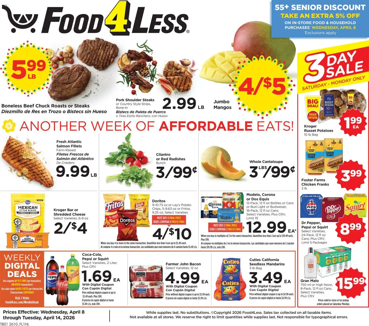 Ad Preview of Food 4 Less Food 4 Less Weekly Ad from 04/08/2026