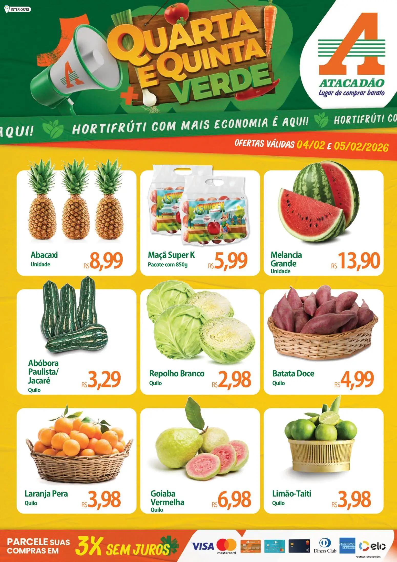 Pré-Visualização do folheto "Ofertas - RJ" da loja Atacadão válido a partir de 04/02/2026