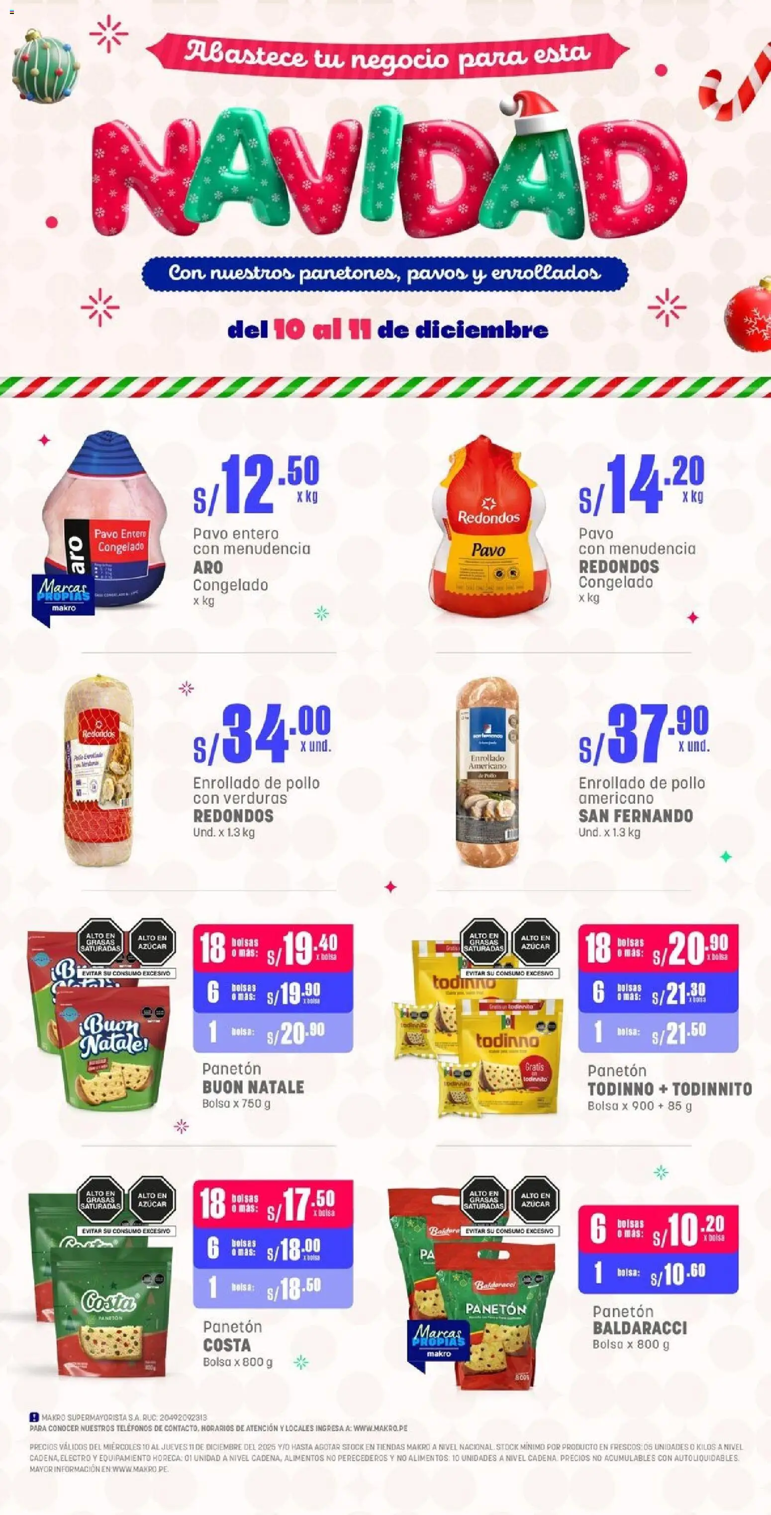 Vista previa de Volante Navideño P#1 de la tienda Makro válido desde 10/12/2025