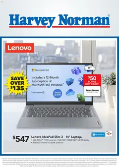 Preview of catalogue Harvey Norman Great Deals on Laptops & Gaming from shop Harvey Norman valid 19 Mar 2026