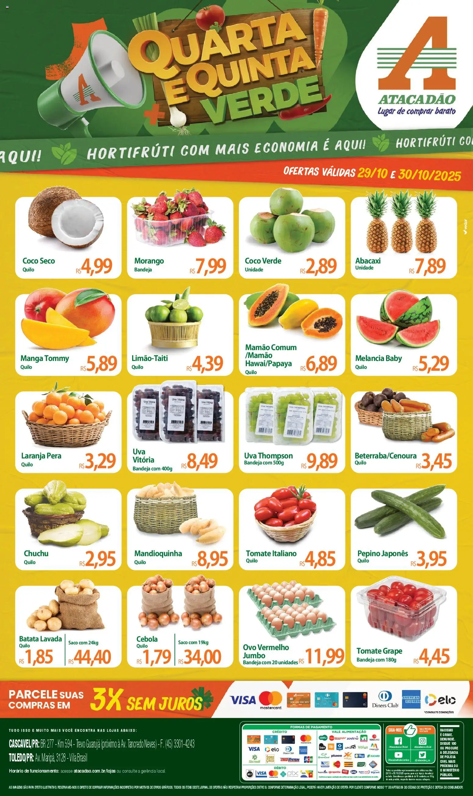 Pré-Visualização do folheto "Ofertas - PR" da loja Atacadão válido a partir de 29/10/2025