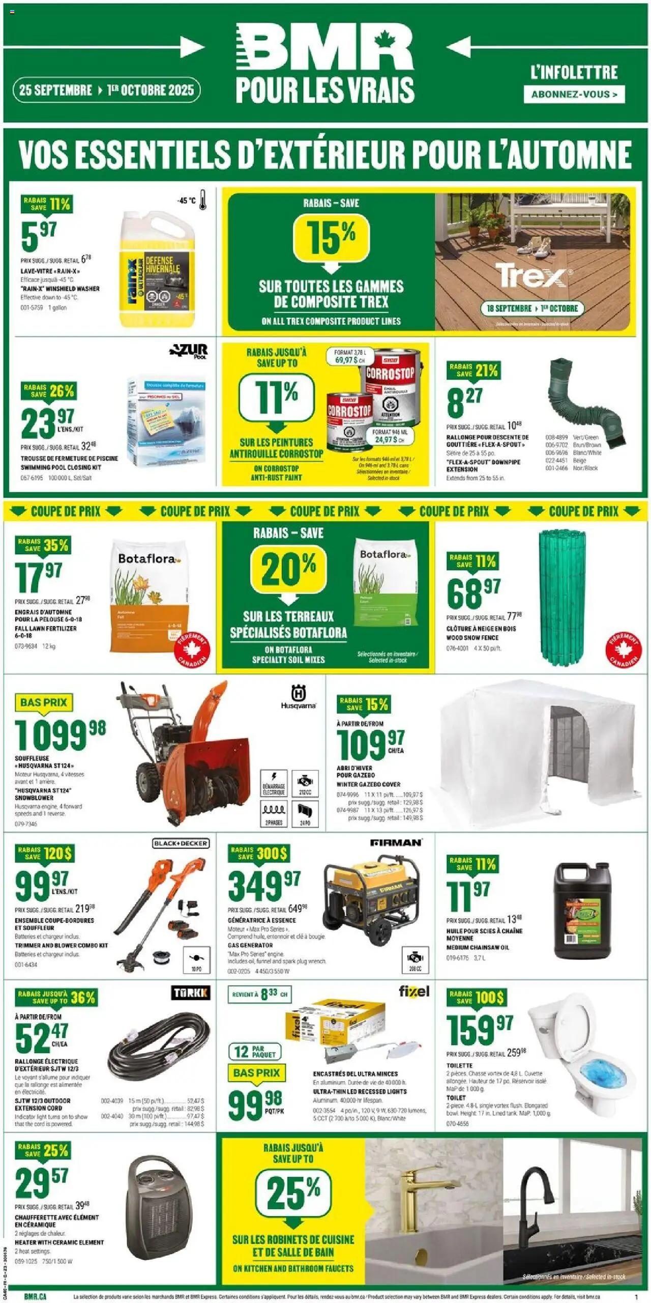 BMR flyer valid from Sep 25, 2025 - page number 1