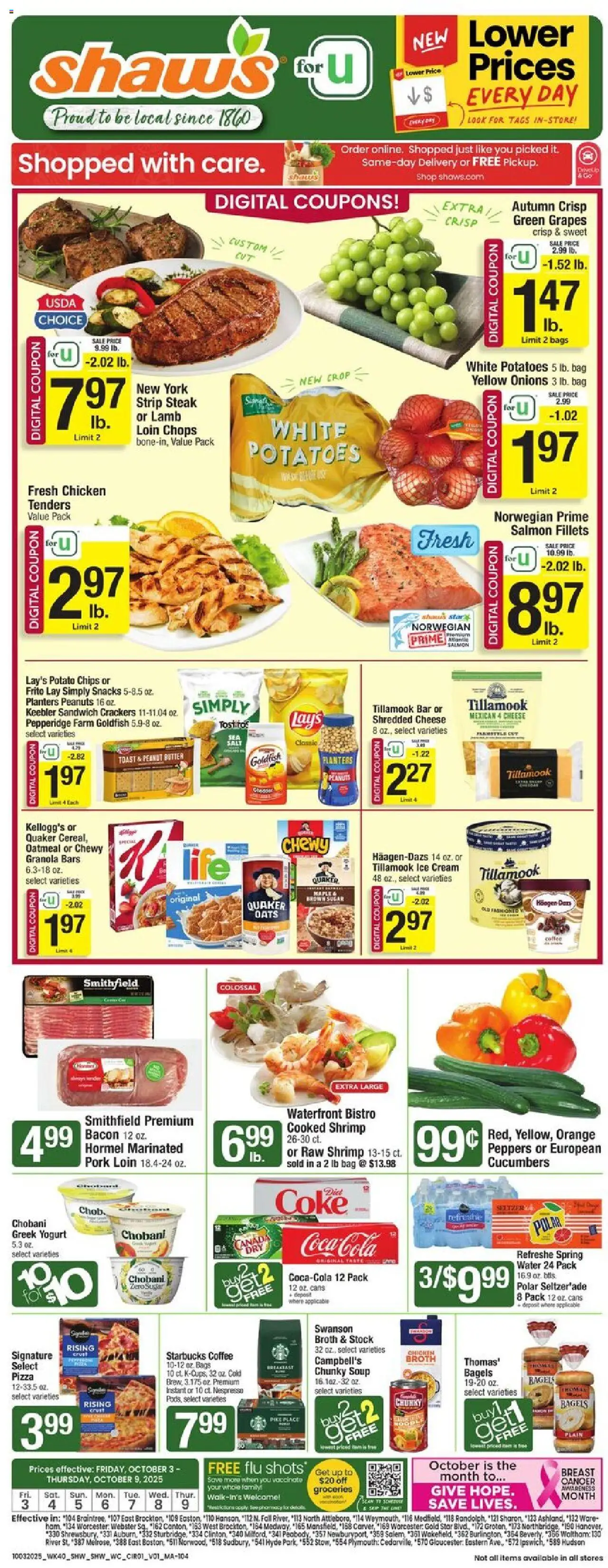 Shaw's Weekly Ad from 10/03/2025 - Flyer - Page number 1