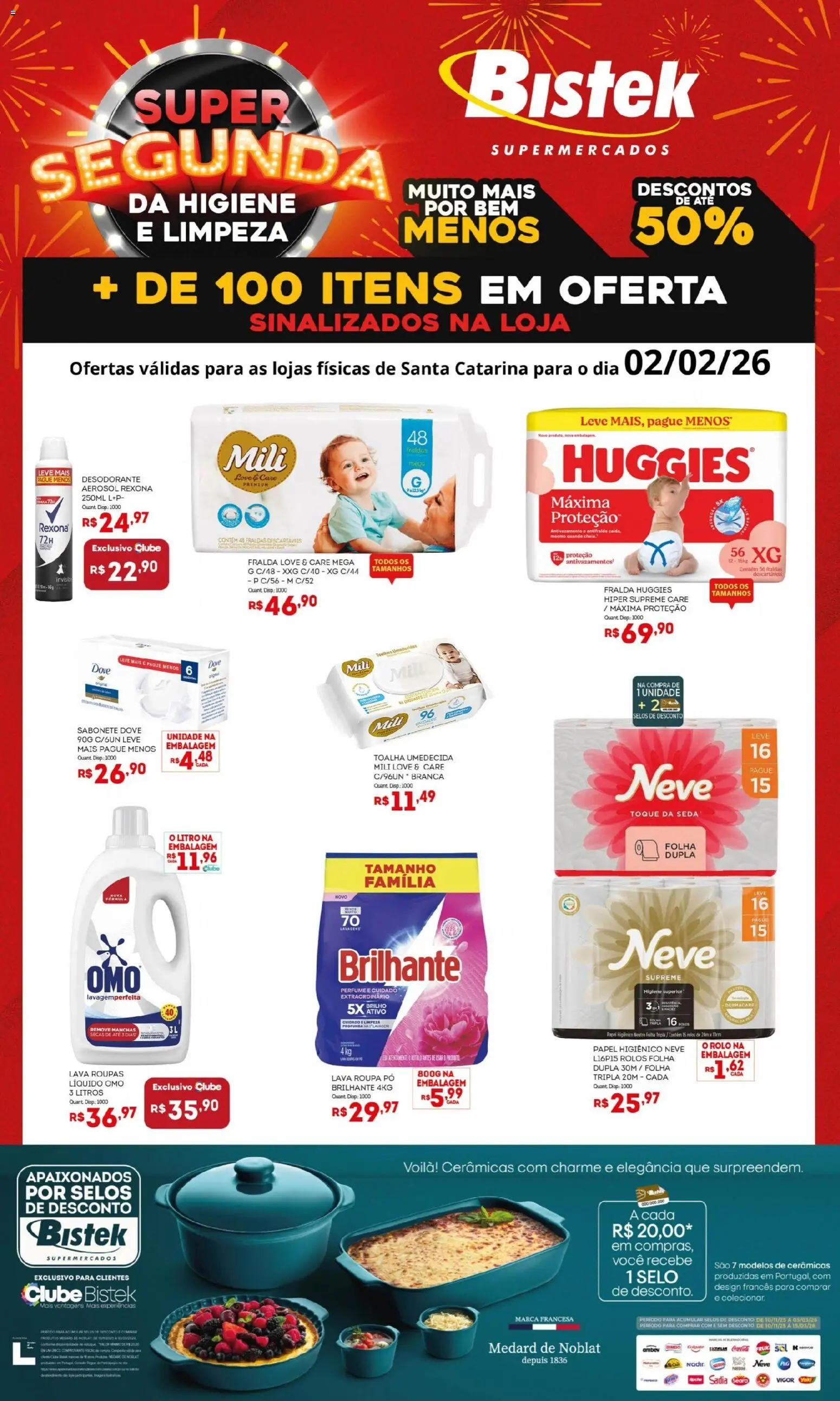 Pré-Visualização do folheto "Ofertas Super Segunda" da loja Bistek Supermercados válido a partir de 02/02/2026