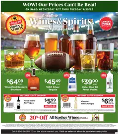 Ad Preview of ShopRite Wine & Spirits from 09/17/2025
