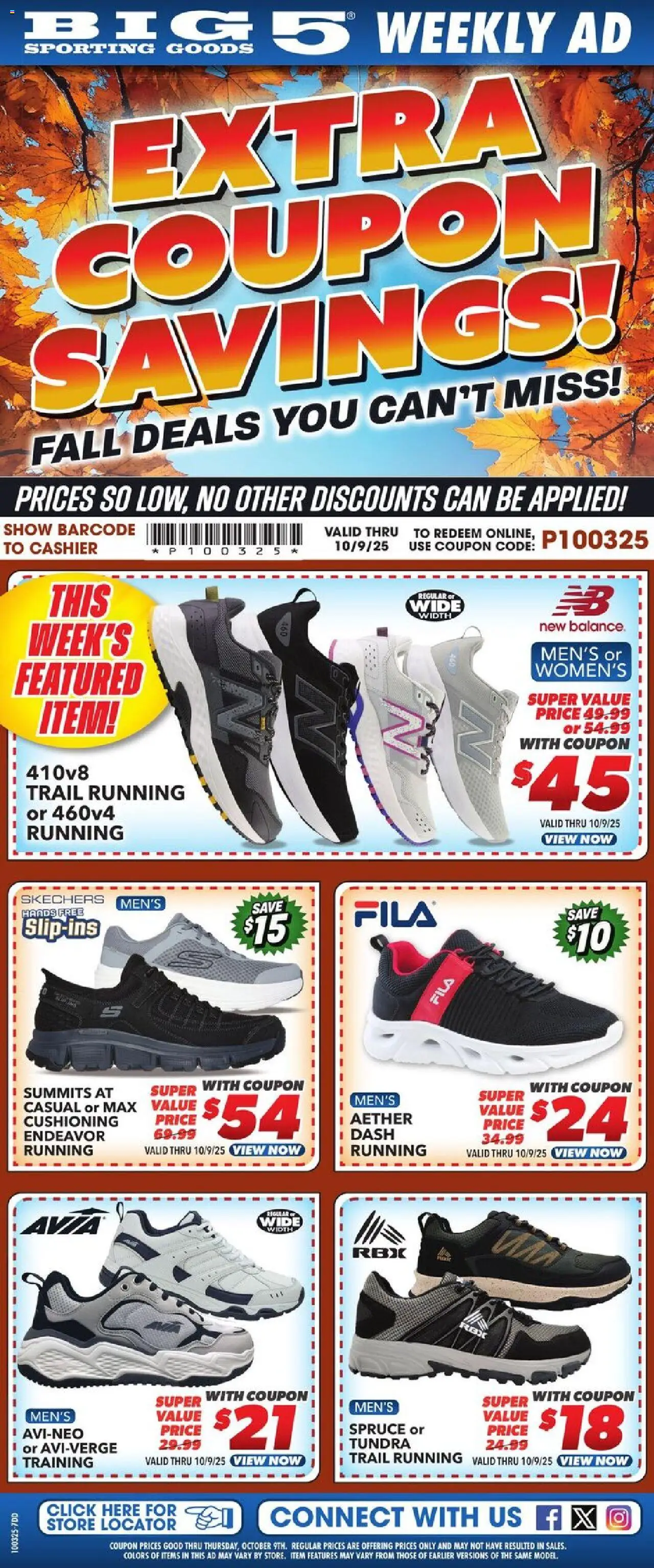 Big 5 Sporting Goods Weekly Ad from 10/03/2025 - Flyer - Page number 1