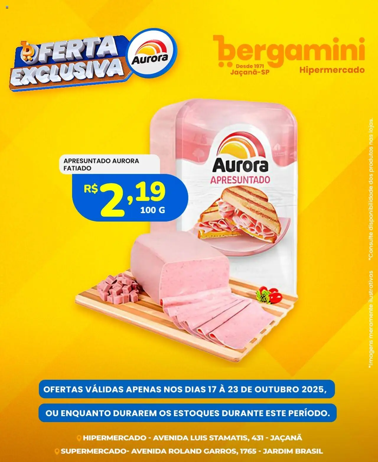 Supermercado Bergamini folheto "Ofertas Aurora" válido a partir de 17/10/2025 - número de página 1