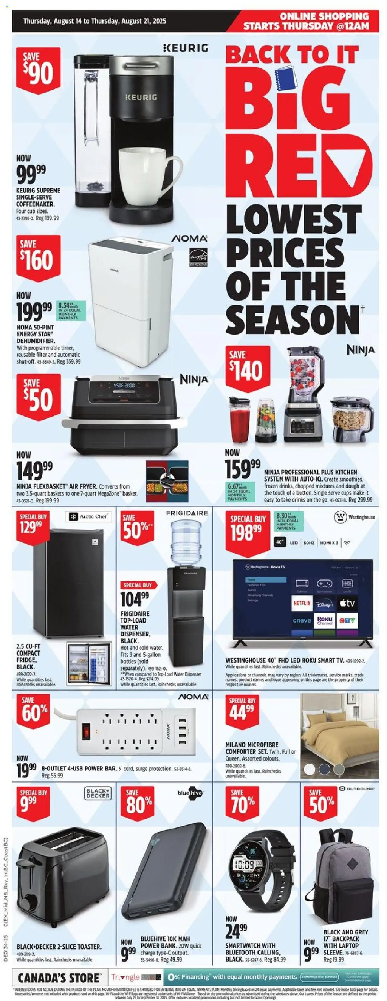 Canadian Tire flyer valid from Aug 14, 2025 - page number 1