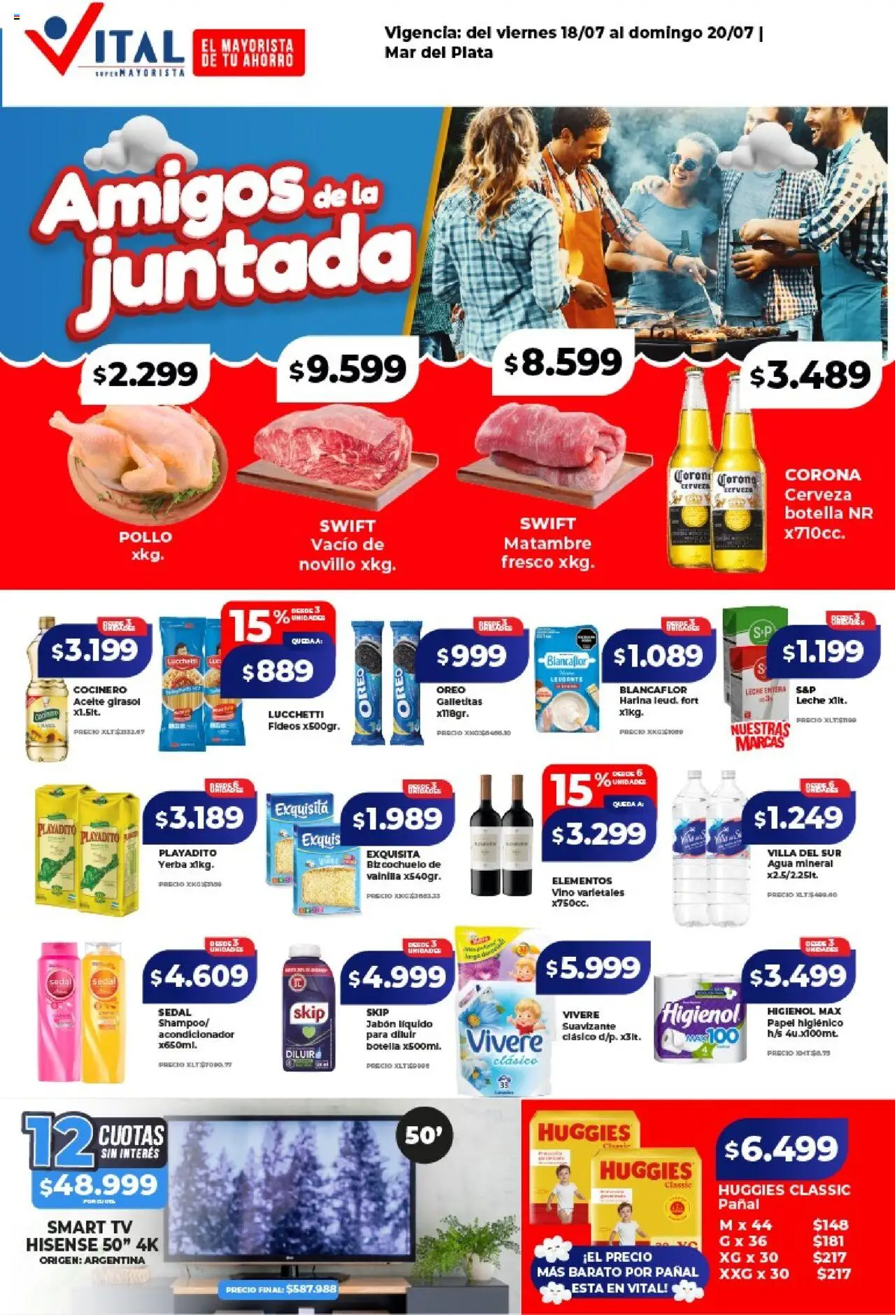 Vital Ofertas fin de semana - Mar del Plata del 18/07/2025 >> Catálogo