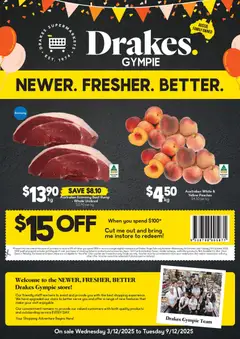 Preview of catalogue Gympie QLD from shop Drakes valid 03/12/2025
