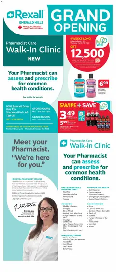 Preview of leaflet Emerald Hills Grand Opening - Sherwood Park from shop Rexall is valid from Feb 20, 2026