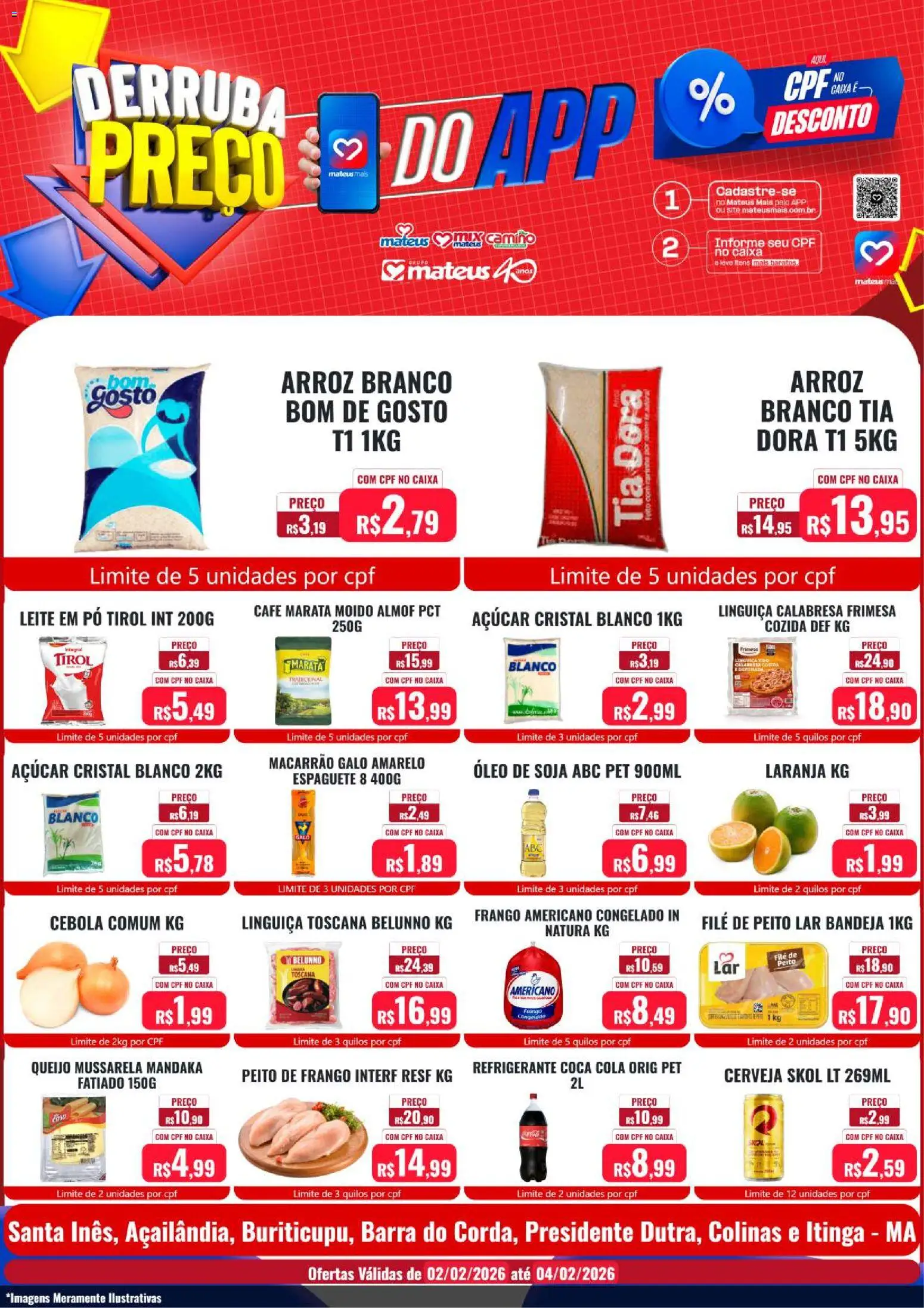 Pré-Visualização do folheto "Ofertas Derruba Preço" da loja Mateus válido a partir de 02/02/2026